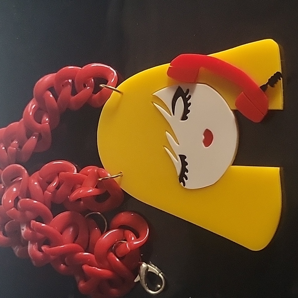 Baccurelli Blondie Debbie Harry acrylic necklace.